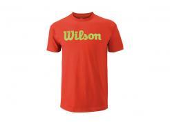 Pánské tričko s krátkým rukávem Wilson M Script Cotton TEE Fiesta / GR 